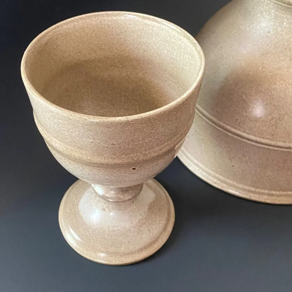 John Chipperfield pottery pitcher jug &‎ goblet Norfolk England set